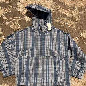 GAP Kids Anorak Zipper Plaid Blue Jacket